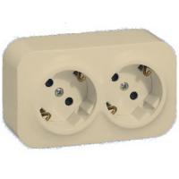 Forix 782453 falon kívüli 2x2P+F földelt csatlakozóaljzat gyerekvédelemmel bézs