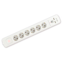 Somogyi Elektronic Home NVT 06K USB/WH hosszabbító túlfeszültség védelemmel
