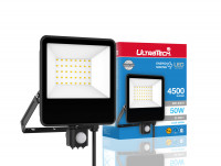 Ultratech LED Reflektor mozgásérzékelővel 50W LEDFL4500BKPS