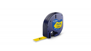 Dymo 59423 LetraTag szalag kazetta, 12mmx4m, sárga-műanyag