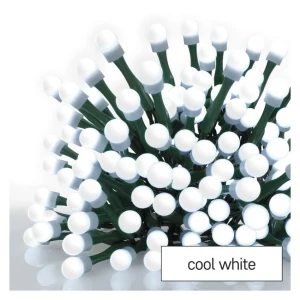 Emos D5AC02 LED karácsonyi fényfüzér, cseresznye – golyók, 8 m, kültéri és beltéri, hideg fehér, időz.