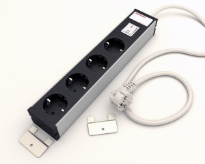 Kontaset 1.768.0172 KS240 hálózati elosztó 4-es kapcsolóval fekete