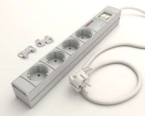 Kontaset 3.302.004.1 hálózati elosztó 4-es kapcsolóval szürke