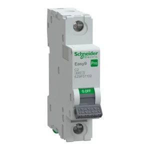 Schneider EASY9 PRO EZ9F57102 Kismegszakító 1P 2A C karakterisztika, 6kA