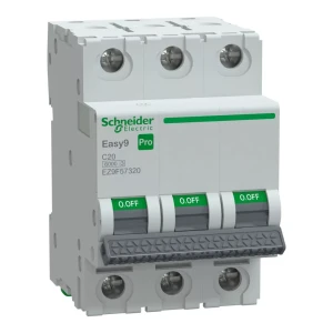 Schneider EASY9 PRO EZ9F57320 Kismegszakító 3P 20A C karakterisztika, 6kA