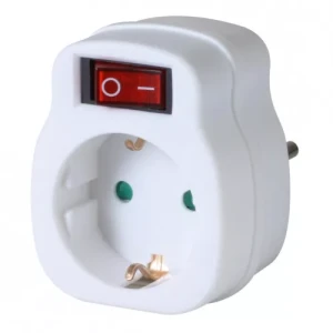 Somogyi Elektronic hálózati aljzat gyermekvédelemmel,kapcsolós NVK1/WH