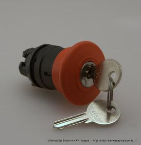 ZB5 AS14 kulcsos reteszelt gombafej piros D=40