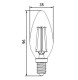 Ultratech LEDCF806E14CN LED filament gyertya izzó 6,5W 4000K