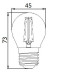 UltraTech LEDPF470E27C LED filament gömb izzó E-27 4W 4000K